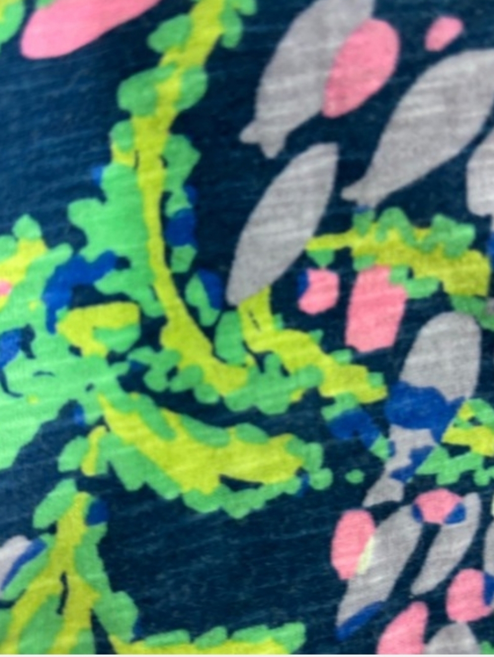 Lilly Pulitzer Gold Button Down V-Neck Blue Pink Green Floral Tank Top Large - Picture 5 of 7